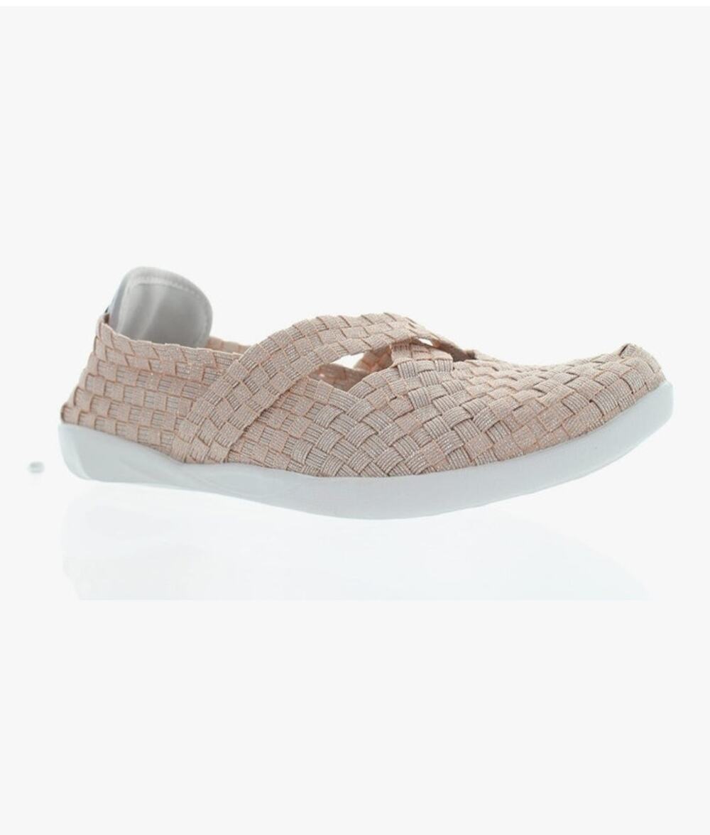 Bernie Mev Margo Woven Slip On Flat Women's 7/38 Pink White Clean Girl Boho NWOB
